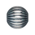 Sterling Silver Corrugated Round Navajo Bead with 2.5mm Hole - 10mm