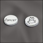 Sterling Silver 11mm Message Bead w/1.8mm Hole - Double Sided - Cancer