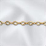 Base Metal Plated Fancy Flat Cable Chain (Gold Plated)