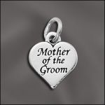 Sterling Silver Charm - Heart "Mother Of The Groom"