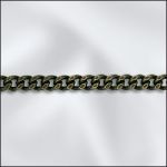 Base Metal Plated Antique Brass Filed Curb Chain