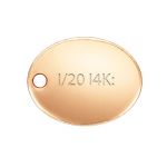 Rose Gold Filled 7.3x5.5mm Oval Quality Tag with .8mm Hole