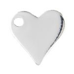 Sterling Silver Engravable Heart 8.5mm w/.9mm Hole
