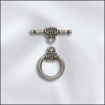 Base Metal Antique Silver Plated Toggle Clasp - 14mm
