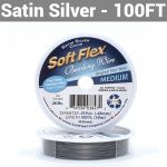 Soft Flex Satin Silver Beading Wire - Medium Diameter 100ft
